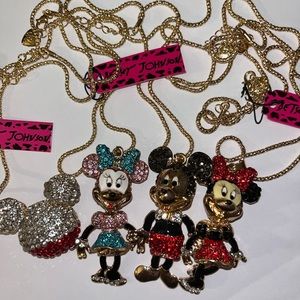 Betsey Johnson Necklaces Disney theme lot new Mickey mouse Minnie + ears